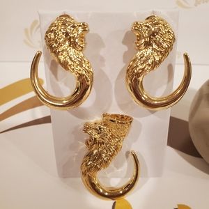 18kt Italian gold plated Earrings and Pendant